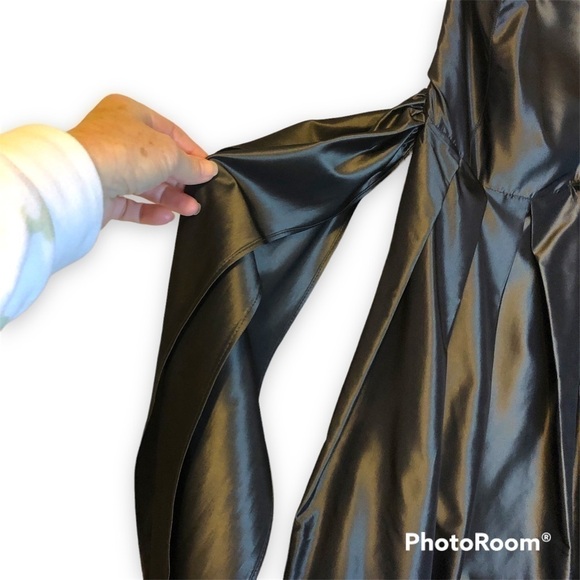 Zara Basic Strapless Metallic Gunmetal Bubble Mini Formal Dress Size Small - Picture 4 of 15